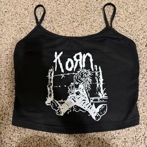 Black Korn Graphic Crop Top